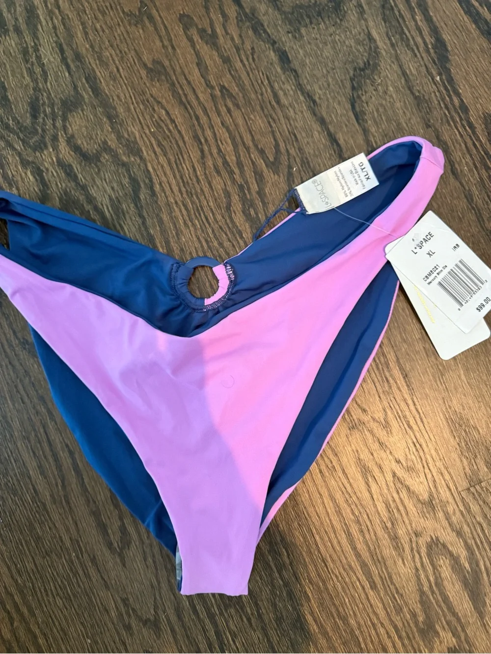 L Space Blue and Pink Bikini‎ Bottom - Classic Low Rise